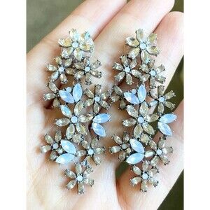 Sparkly dangle flower earrings